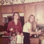 Old Photograph of Two Girls in Kitchen